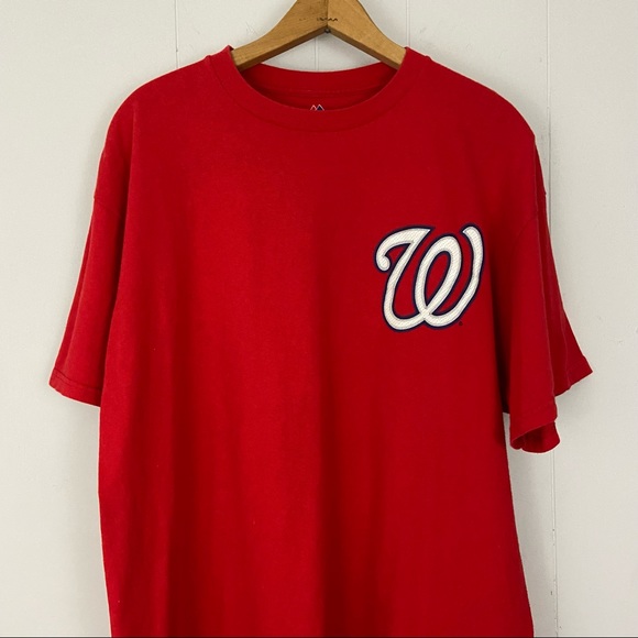 Washington Nationals MLB Jayson Werth #28 Red T Shirt Crew Neck Mens XL BASEBALL - Picture 3 of 12